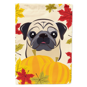 Pug - Fawn - Thanksgiving  Day House Flag