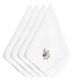 Westie Embroidered Napkins Set of 4