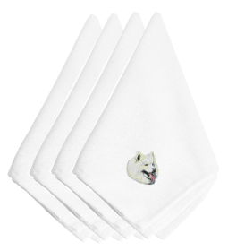 Samoyed Embroidered Napkins Set of 4