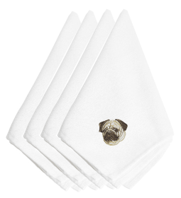 Pug Embroidered Napkins Set of 4