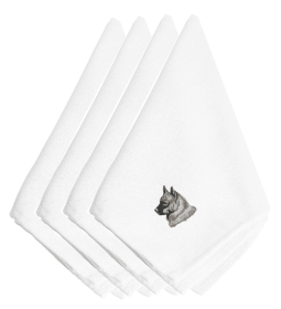 Norwegian Elkhound Embroidered Napkins Set of 4