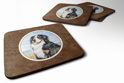 Momma's Love Bernese Mountain Dog Art Foam Coaster