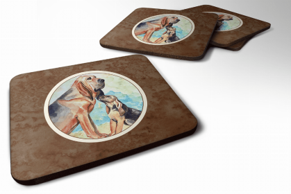 Bloodhound Momma's Love Art Foam Coaster