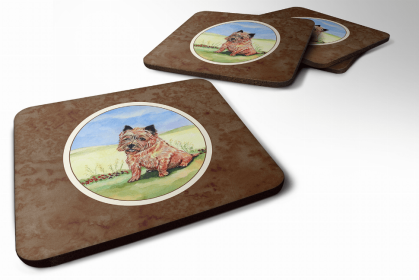 Cairn Terrier and the Chipmunk Art Foam Coaster