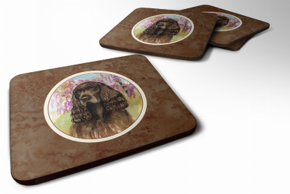 Field Spaniel Art Foam Coaster