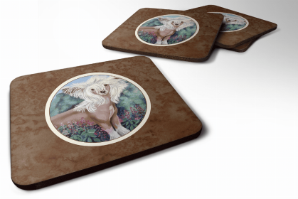 Chinese Crested 1 Art Foam Coaster