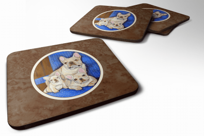 French Bulldog Momma's Love Art Foam Coaster