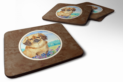 Tibetan Spaniel Art Foam Coaster