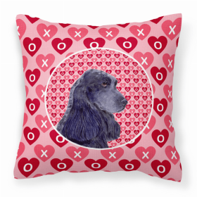 Cocker Spaniel #4 Hearts Love and Valentine's Day Dog Portrait Fabric Decorative Pillow