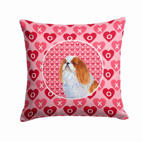 English Toy Spaniel Hearts Love and Valentine's Day Dog Portrait Fabric Decorative Pillow