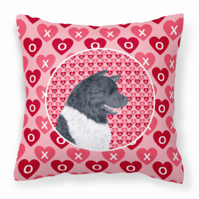 Akita Hearts Love and Valentine's Day Dog Portrait Fabric Decorative Pillow