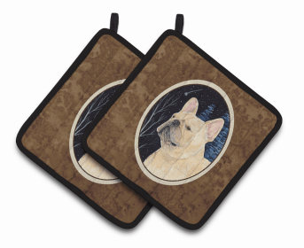 French Bulldog 2 Starry Night Pair of Potholders