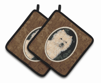 Cairn Terrier 2 Starry Night Pair of Potholders