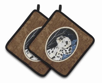 Dalmatian 1 Starry Night Pair of Potholders