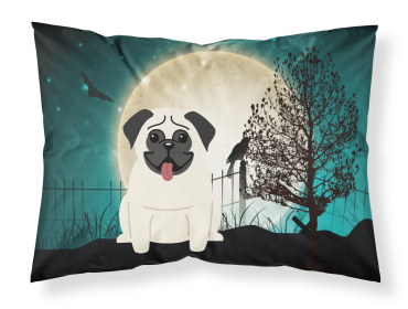 Pug - Cream - Halloween Scary Fabric Standard Pillowcase