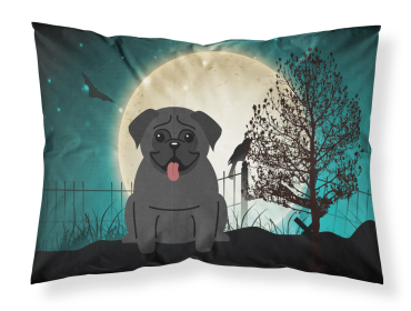 Pug - Black - Halloween Scary Fabric Standard Pillowcase