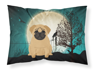 Pug - Brown - Halloween Scary Fabric Standard Pillowcase