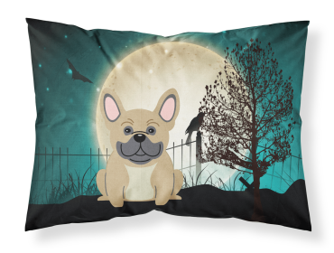 French Bulldog - Cream - Halloween Scary Fabric Standard Pillowcase