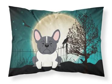 French Bulldog - Black and White - Halloween Scary Fabric Standard Pillowcase