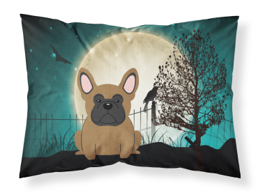 French Bulldog - Brown - Halloween Scary Fabric Standard Pillowcase