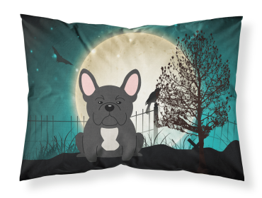 French Bulldog - Black - Halloween Scary Fabric Standard Pillowcase