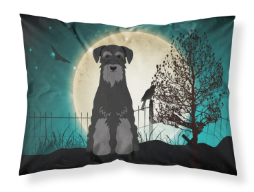 Schnauzer - Standard - Black - Halloween Scary Fabric Standard Pillowcase