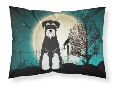 Schnauzer - Standard - Salt and Pepper - Halloween Scary Fabric Standard Pillowcase