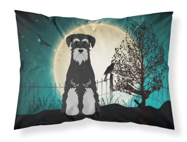 Schnauzer - Standard - Black and Grey - Halloween Scary Fabric Standard Pillowcase