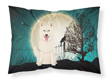 German Shepherd - White - Halloween Scary Fabric Standard Pillowcase