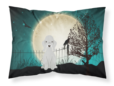 Bedlington Terrier - Blue - Halloween Scary Fabric Standard Pillowcase