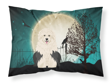 Old English Sheepdog Halloween Scary Fabric Standard Pillowcase