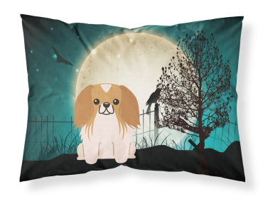 Pekingese - Red and White - Halloween Scary Fabric Standard Pillowcase