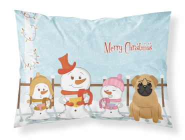 Pug - Brown - Merry Christmas Carolers Standard Pillowcase