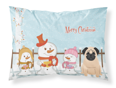 Pug - Fawn - Merry Christmas Carolers Standard Pillowcase