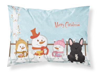 French Bulldog - Brindle - Merry Christmas Carolers Standard Pillowcase