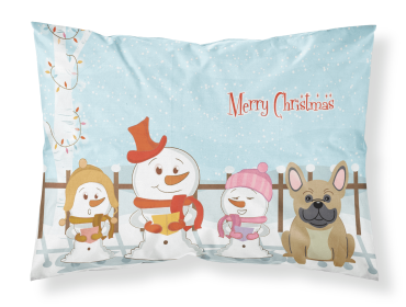 French Bulldog - Cream - Merry Christmas Carolers Standard Pillowcase