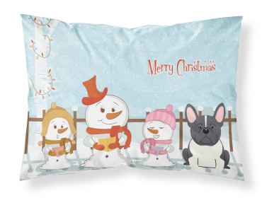 French Bulldog - Black and White - Merry Christmas Carolers Standard Pillowcase