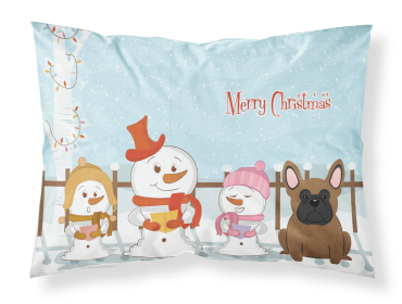 French Bulldog - Brown - Merry Christmas Carolers Standard Pillowcase