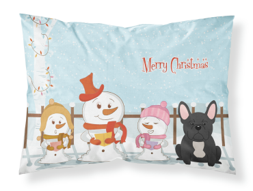 French Bulldog - Black - Merry Christmas Carolers Standard Pillowcase