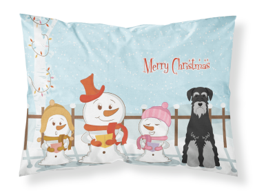 Schnauzer - Black and Grey - Merry Christmas Carolers Standard Pillowcase