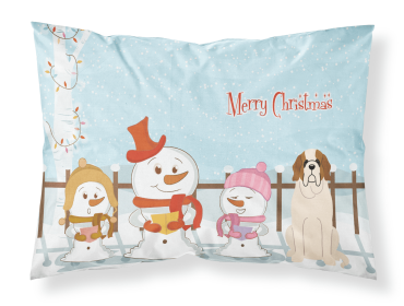 Saint Bernard Merry Christmas Carolers Standard Pillowcase