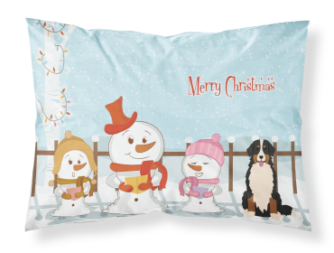 Bernese Mountain Dog Merry Christmas Carolers Standard Pillowcase