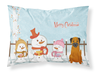 Border Terrier Merry Christmas Carolers Standard Pillowcase