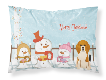 Beagle Merry Christmas Carolers Standard Pillowcase