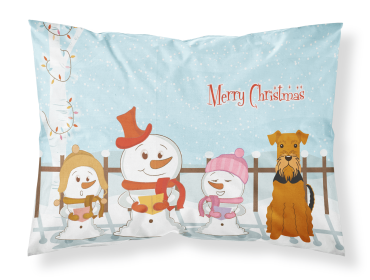 Airedale Terrier Merry Christmas Carolers Standard Pillowcase