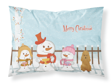 Poodle - Tan - Merry Christmas Carolers Standard Pillowcase