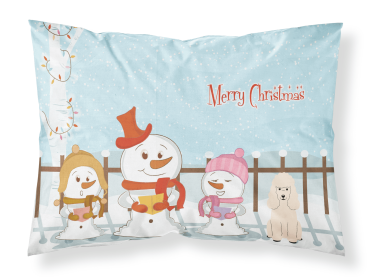 Poodle - White - Merry Christmas Carolers Standard Pillowcase