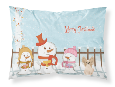 Papillon - Sable and White - Merry Christmas Carolers Standard Pillowcase