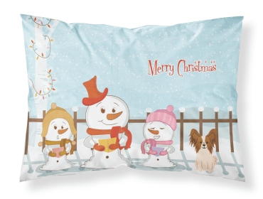 Papillon - Red and White - Merry Christmas Carolers Standard Pillowcase