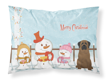 Bullmastiff Merry Christmas Carolers Standard Pillowcase